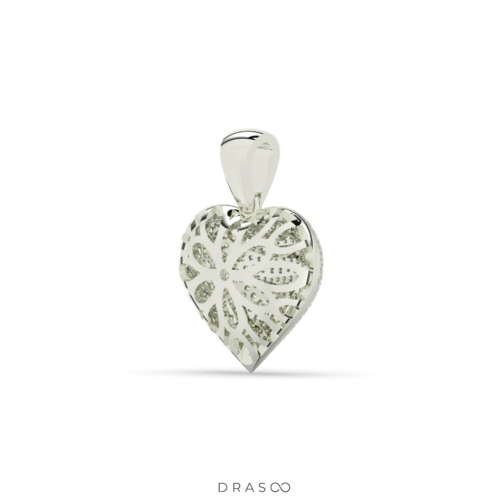 FULLY ICED DIAMOND HEART PENDANT