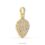BAGUETTE AND ROUND DIAMOND ICED OUT HIP HOP PENDANT