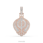 BAGUETTE AND ROUND DIAMOND ICED OUT HIP HOP PENDANT