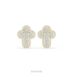CLASSIC CROSS DIAMOND STUD EARRINGS