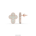 CLASSIC CROSS DIAMOND STUD EARRINGS