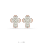 CLASSIC CROSS DIAMOND STUD EARRINGS