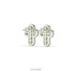 CLASSIC CROSS DIAMOND STUD EARRINGS