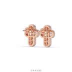 CLASSIC CROSS DIAMOND STUD EARRINGS