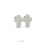 CLASSIC CROSS DIAMOND STUD EARRINGS