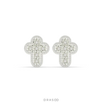 CLASSIC CROSS DIAMOND STUD EARRINGS