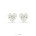 HEART SHAPE DIAMOND STUD EARRINGS