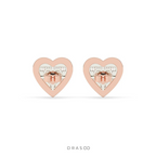 HEART SHAPE DIAMOND STUD EARRINGS
