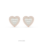 HEART SHAPE DIAMOND STUD EARRINGS
