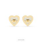 HEART SHAPE DIAMOND STUD EARRINGS