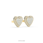 HEART SHAPE DIAMOND STUD EARRINGS