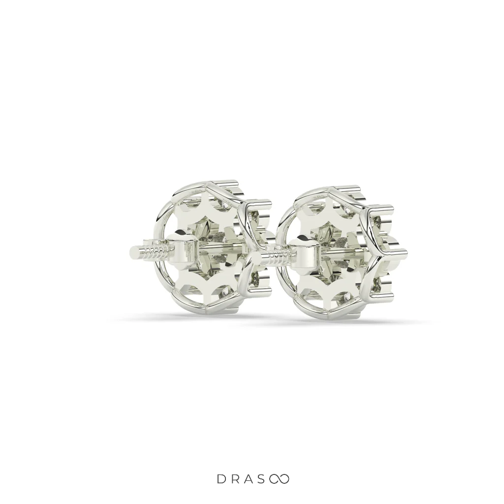 RADIANT FLOWER SHAPE DIAMOND STUDS