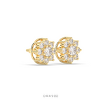 RADIANT FLOWER SHAPE DIAMOND STUDS