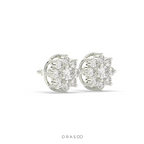 RADIANT FLOWER SHAPE DIAMOND STUDS