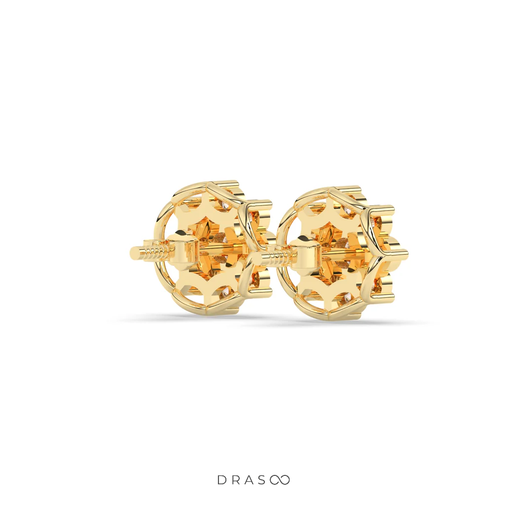 RADIANT FLOWER SHAPE DIAMOND STUDS