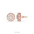 RADIANT FLOWER SHAPE DIAMOND STUDS