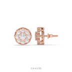 RADIANT FLOWER SHAPE DIAMOND STUDS