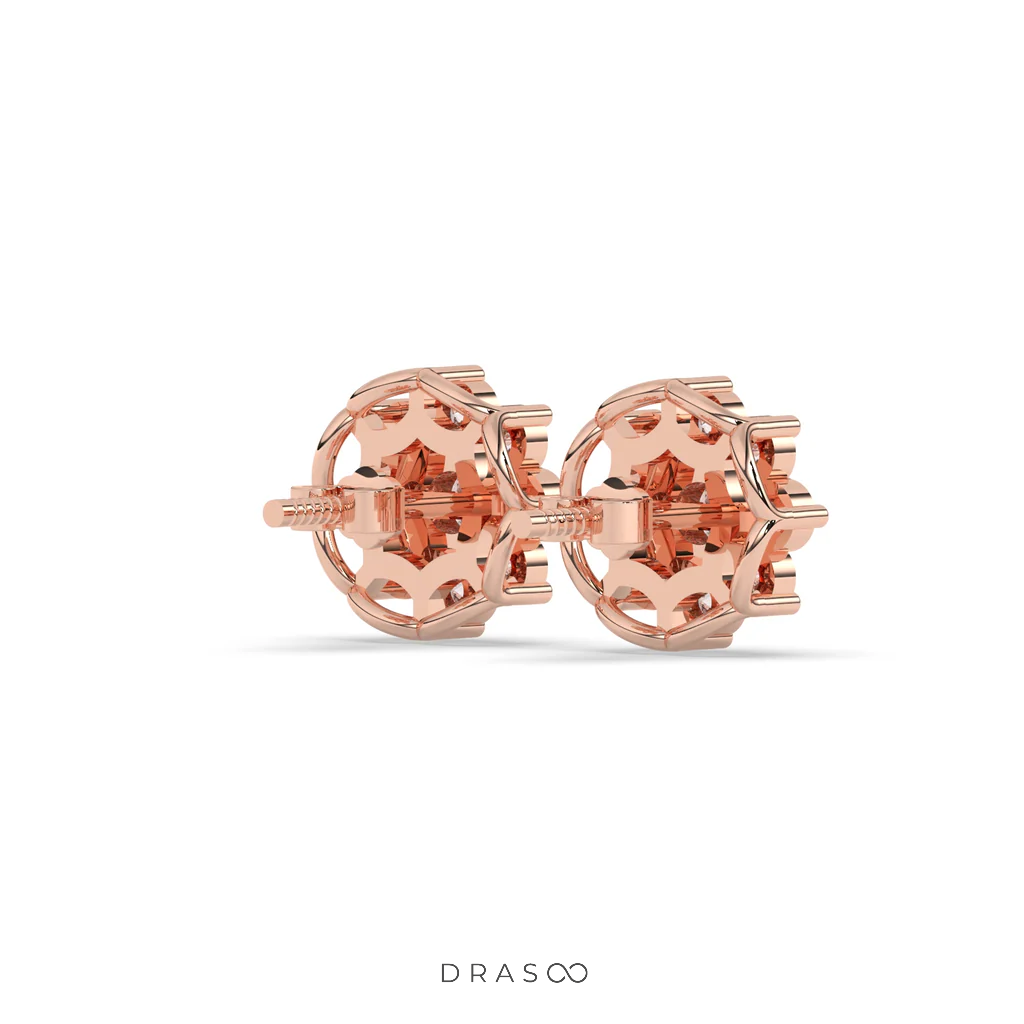 RADIANT FLOWER SHAPE DIAMOND STUDS