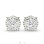 LUXURY HALO DIAMOND STUD EARRINGS