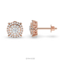LUXURY HALO DIAMOND STUD EARRINGS