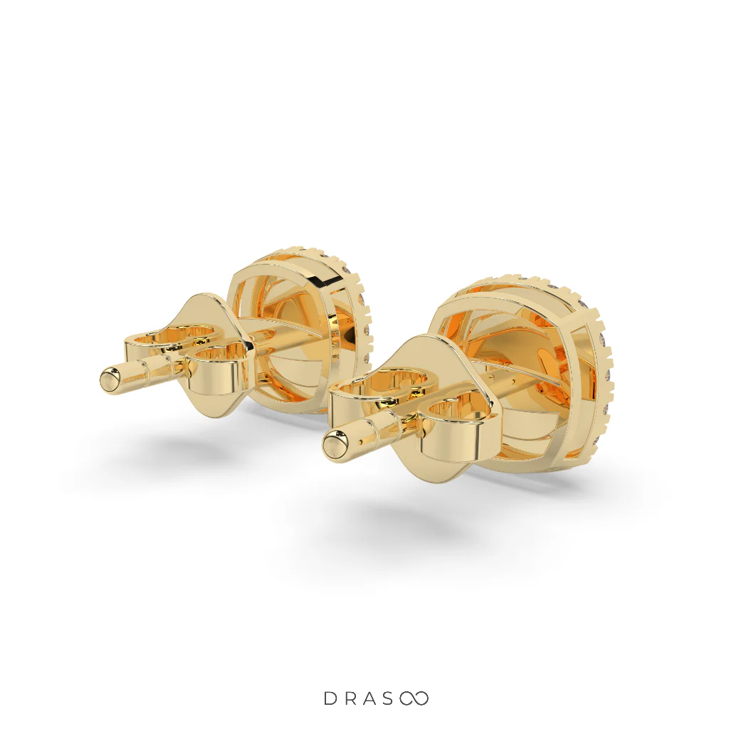 ROYAL FLORAL DIAMOND STUD EARRINGS