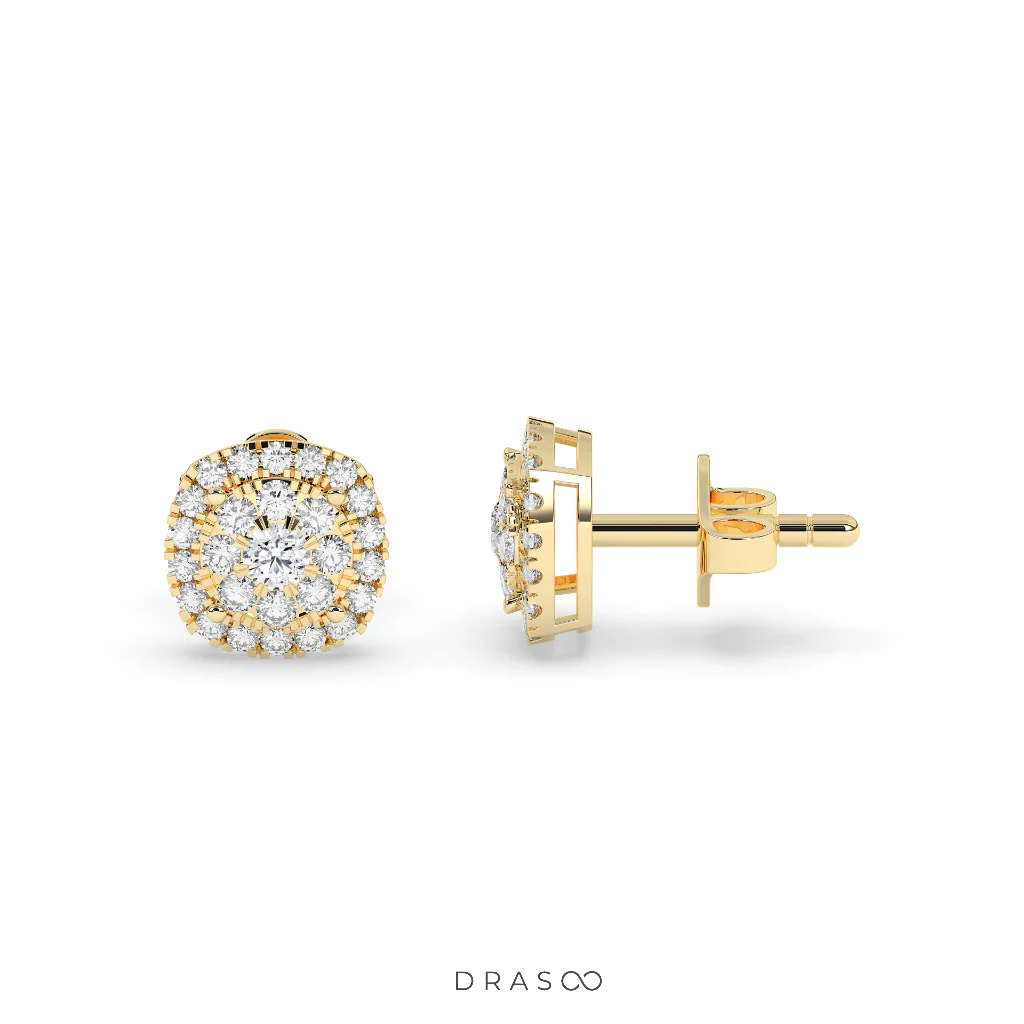 ROYAL FLORAL DIAMOND STUD EARRINGS