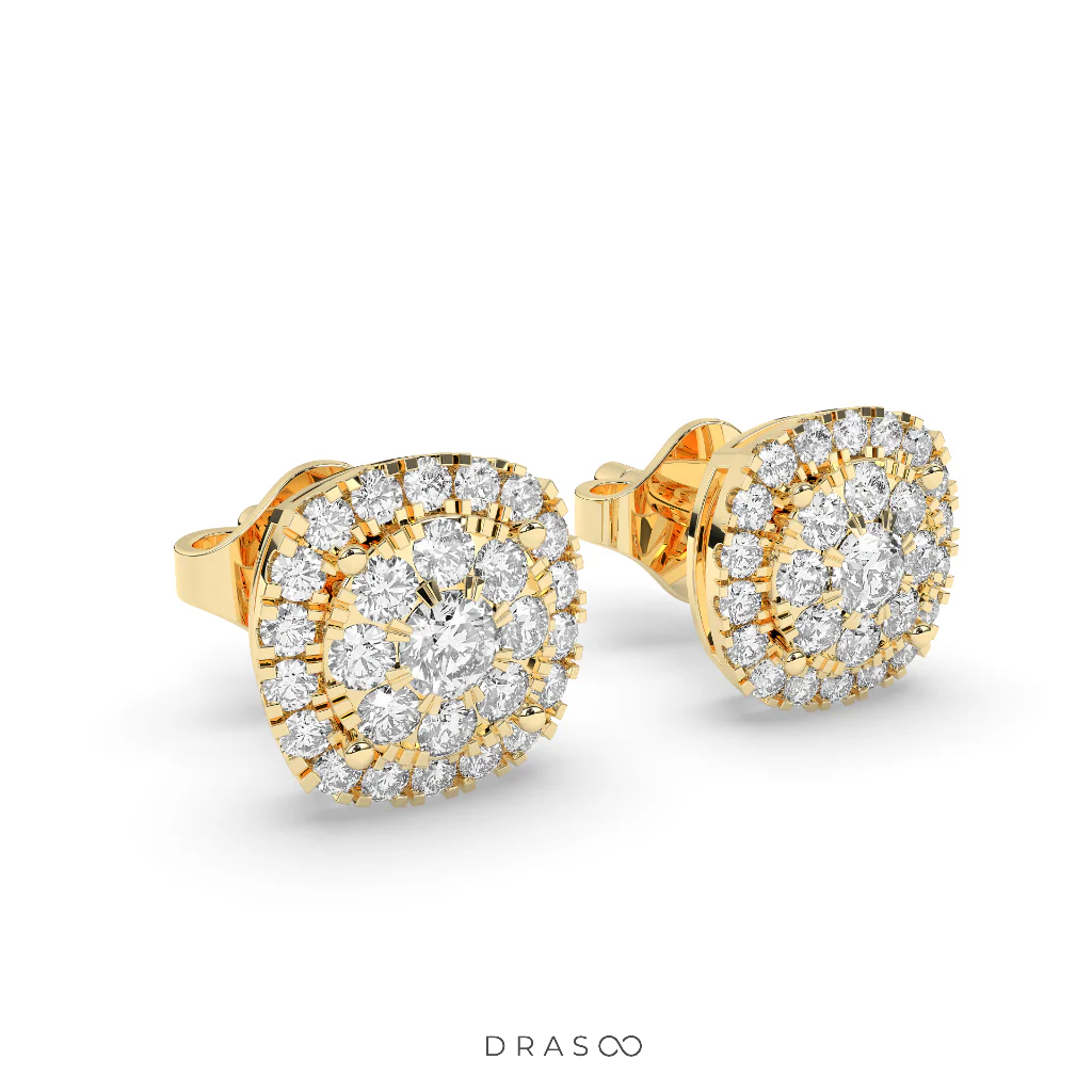 ROYAL FLORAL DIAMOND STUD EARRINGS