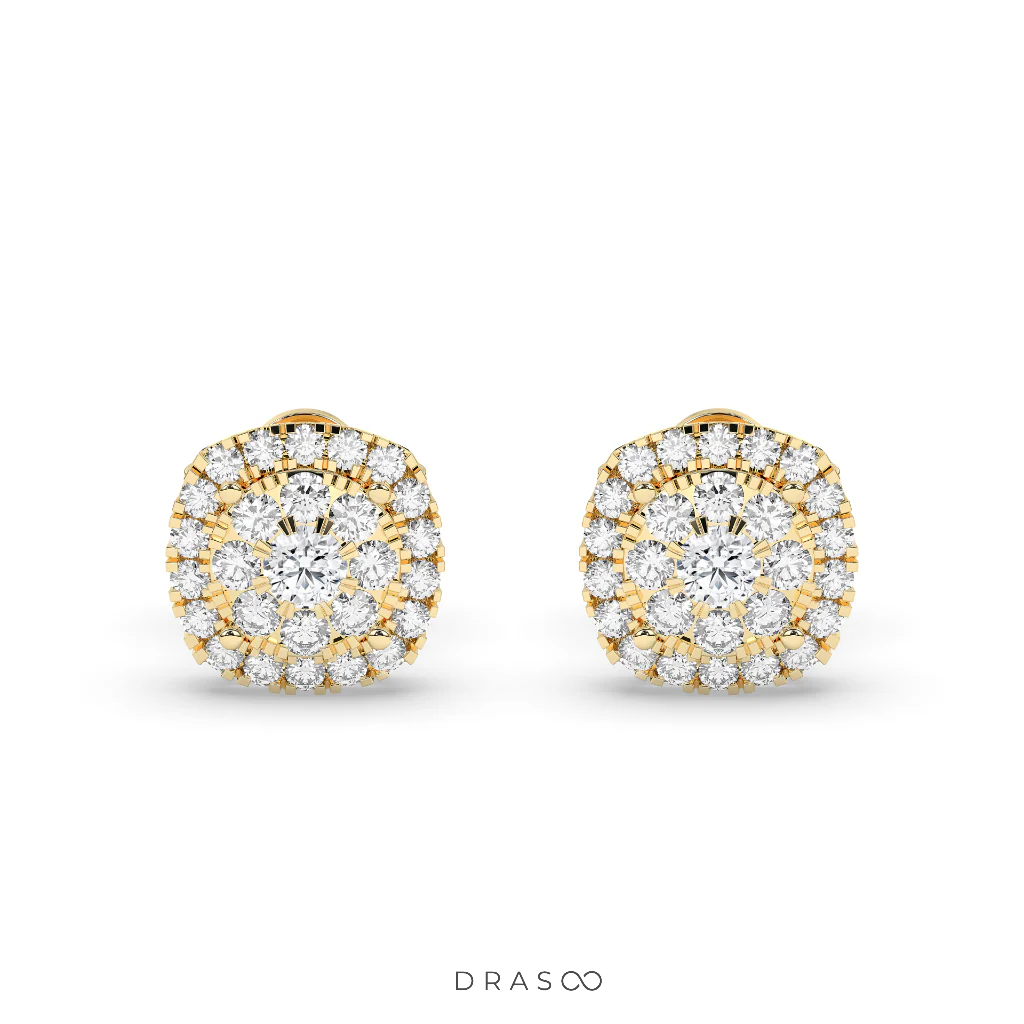ROYAL FLORAL DIAMOND STUD EARRINGS