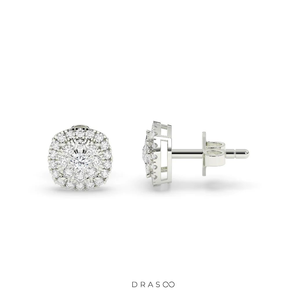 ROYAL FLORAL DIAMOND STUD EARRINGS