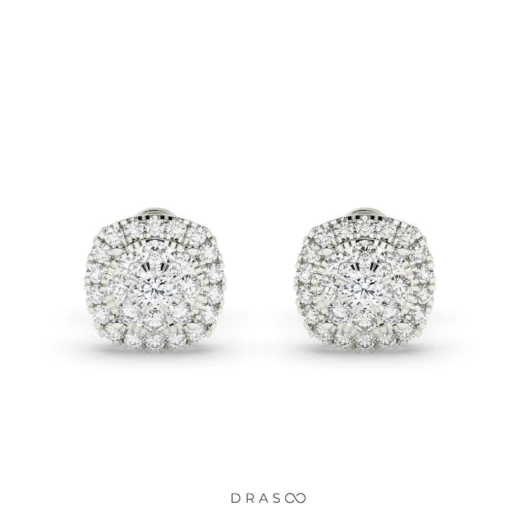 ROYAL FLORAL DIAMOND STUD EARRINGS