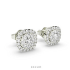 ROYAL FLORAL DIAMOND STUD EARRINGS