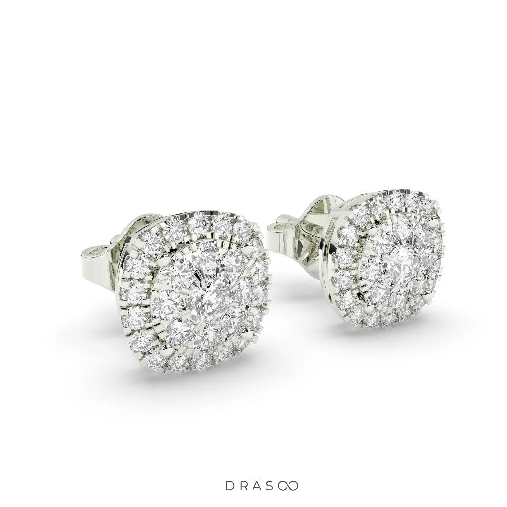 ROYAL FLORAL DIAMOND STUD EARRINGS
