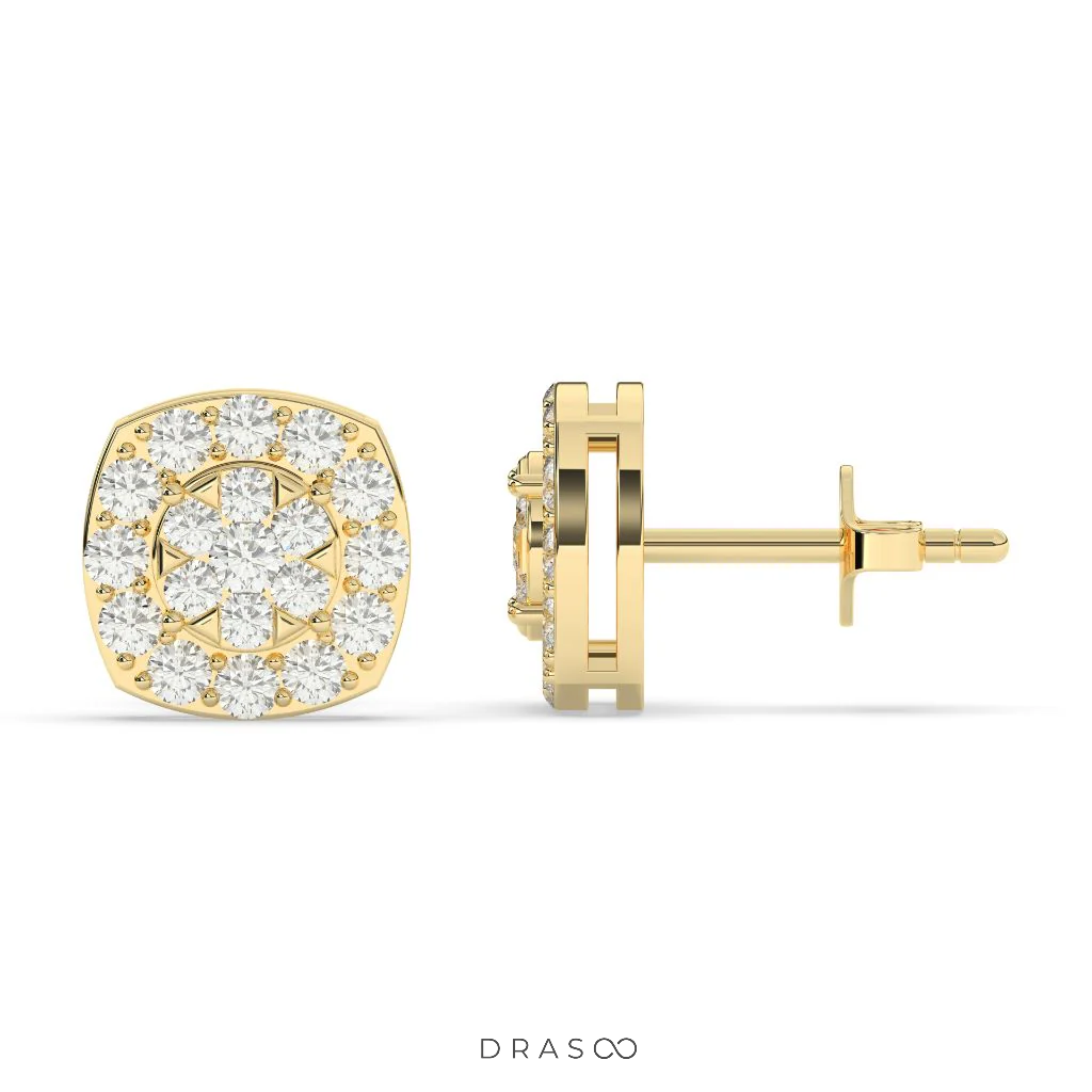 BLOOM PATTERN DIAMOND EAR STUDS