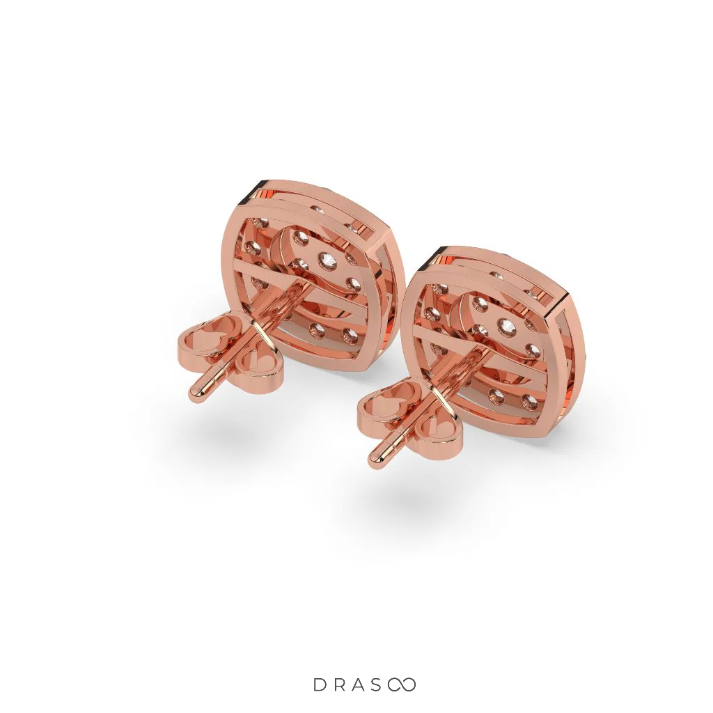 BLOOM PATTERN DIAMOND EAR STUDS