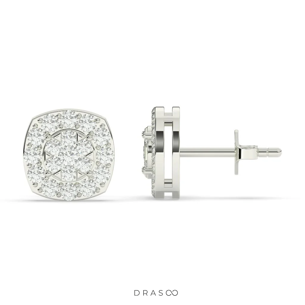 BLOOM PATTERN DIAMOND EAR STUDS
