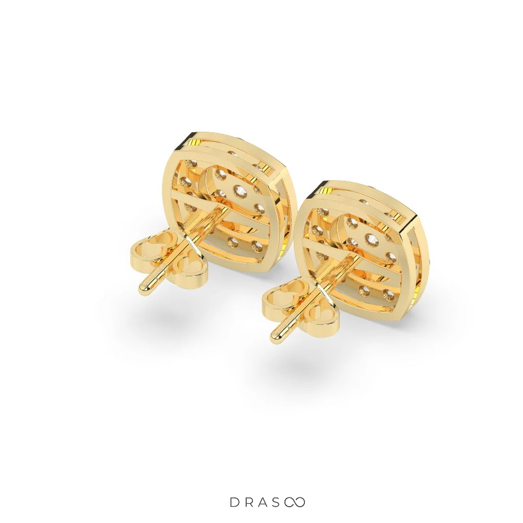 BLOOM PATTERN DIAMOND EAR STUDS