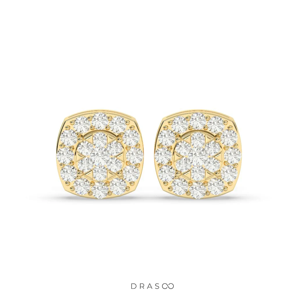 BLOOM PATTERN DIAMOND EAR STUDS