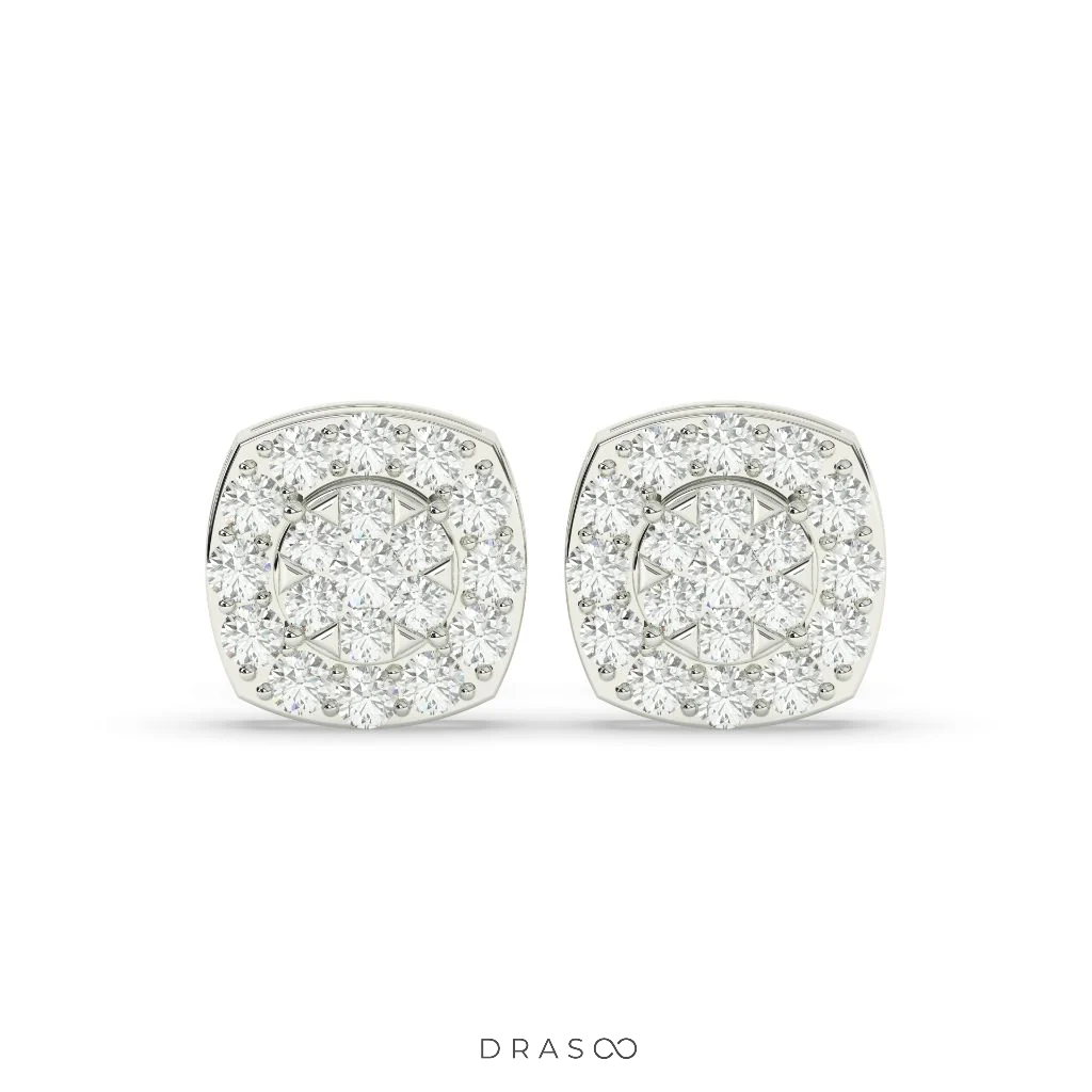 BLOOM PATTERN DIAMOND EAR STUDS