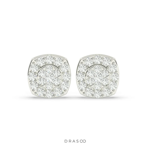 BLOOM PATTERN DIAMOND EAR STUDS