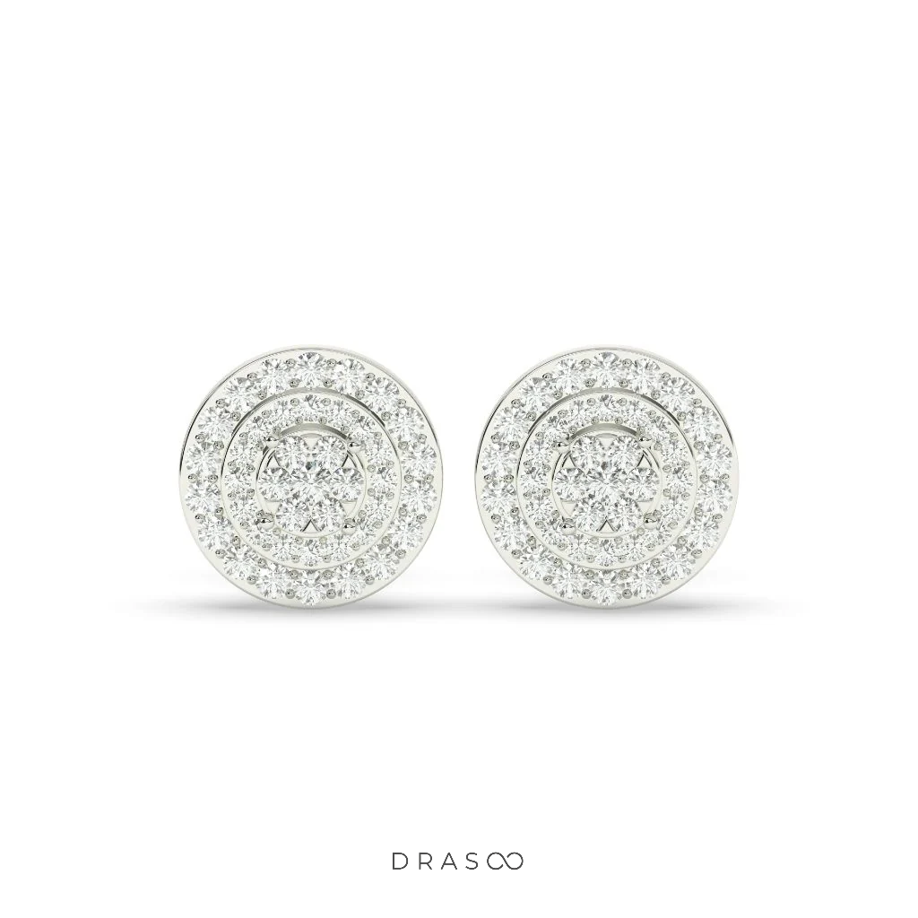 BLOOMING CIRCLE DIAMOND EAR STUDS