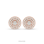 BLOOMING CIRCLE DIAMOND EAR STUDS