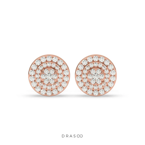 BLOOMING CIRCLE DIAMOND EAR STUDS