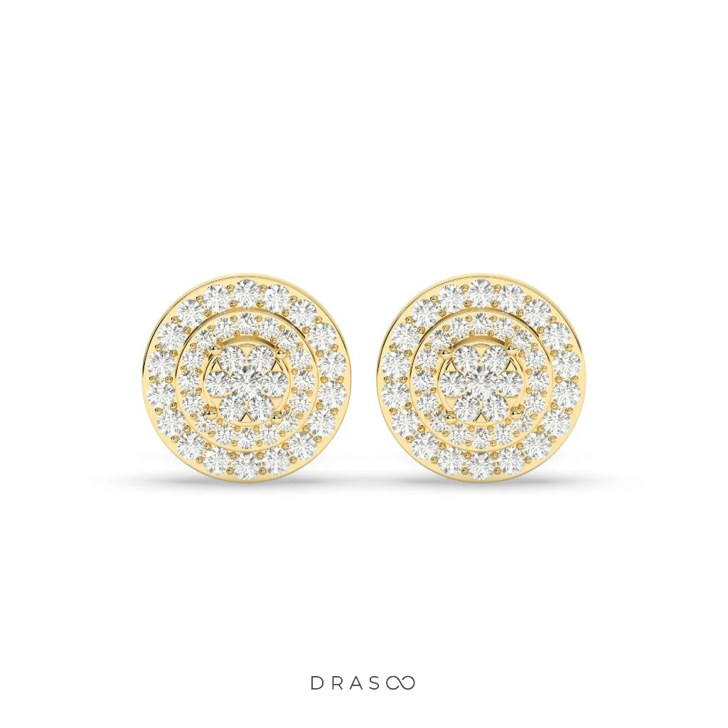 BLOOMING CIRCLE DIAMOND EAR STUDS