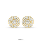 BLOOMING CIRCLE DIAMOND EAR STUDS