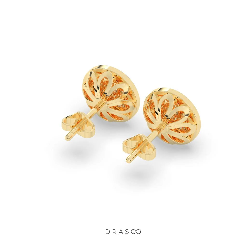 BLOOMING CIRCLE DIAMOND EAR STUDS
