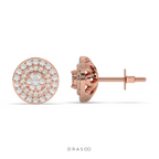 BLOOMING CIRCLE DIAMOND EAR STUDS