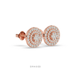 BLOOMING CIRCLE DIAMOND EAR STUDS