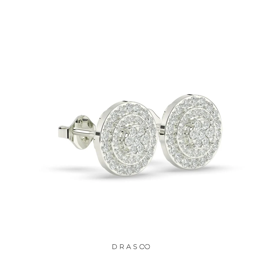 BLOOMING CIRCLE DIAMOND EAR STUDS