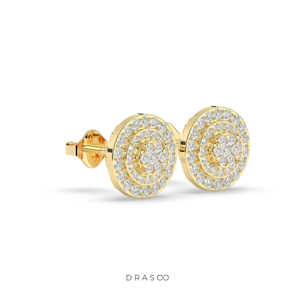 BLOOMING CIRCLE DIAMOND EAR STUDS