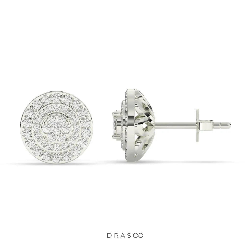 BLOOMING CIRCLE DIAMOND EAR STUDS